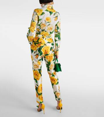 Gerade High-Rise-Hose aus einem Seidengemisch | Dolce&Gabbana