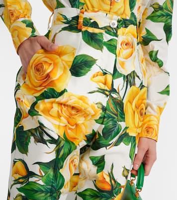 Gerade High-Rise-Hose aus einem Seidengemisch | Dolce&Gabbana