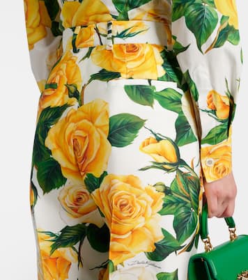 Gerade High-Rise-Hose aus einem Seidengemisch | Dolce&Gabbana