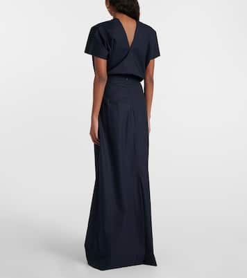 Mid-rise cotton maxi skirt  | Plan C