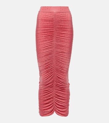 Embellished ruched jersey maxi skirt | Alex Perry