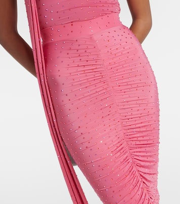 Embellished ruched jersey maxi skirt | Alex Perry