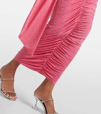 Embellished ruched jersey maxi skirt | Alex Perry