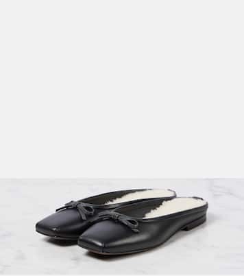 Monili shearling-lined leather mules | Brunello Cucinelli