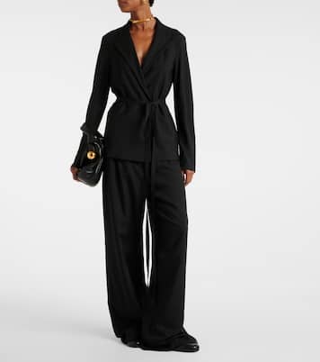 Pantalones anchos Forest de gasa de mezcla de lana | Joseph