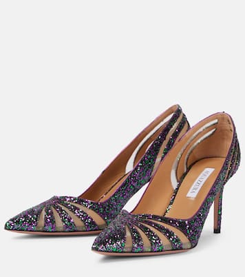 Pumps Spy 75 aus Mesh mit Glitter | Aquazzura