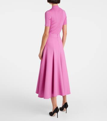 High-Rise-Midirock aus einem Wollgemisch | Oscar de la Renta