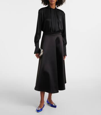 Ballerinas Crystal Hoop aus Satin | Aquazzura