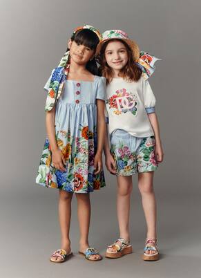 Floral cotton shorts | Dolce&Gabbana Kids