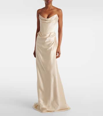 Galaxy draped crêpe satin bustier gown | Vivienne Westwood