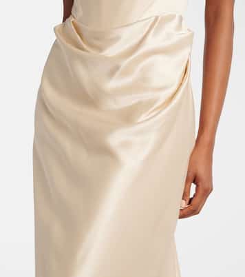 Galaxy draped crêpe satin bustier gown | Vivienne Westwood
