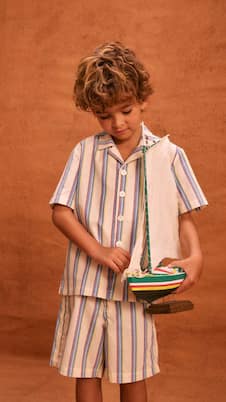 Striped cotton Bermuda shorts  | Fábula