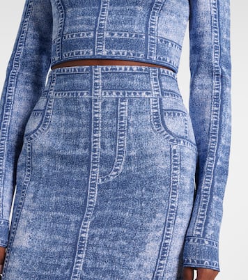 Crop top en jacquard trompe-l'oeil | Balmain