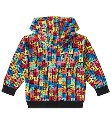 Sudadera con capucha Monogram de algodón | Balmain Kids