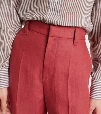 Pantalones anchos de cáñamo y lino | Brunello Cucinelli