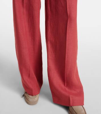 Pantalones anchos de cáñamo y lino | Brunello Cucinelli