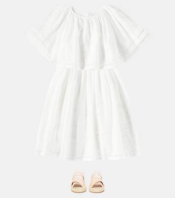 Broderie anglaise cotton dress | Chloé Kids