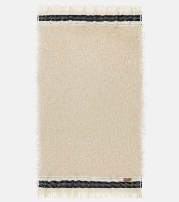 Cicatrice fringed wool-blend blanket | The House of Lyria