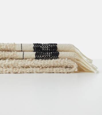 Cicatrice fringed wool-blend blanket | The House of Lyria