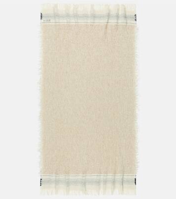 Cicatrice fringed wool-blend blanket | The House of Lyria