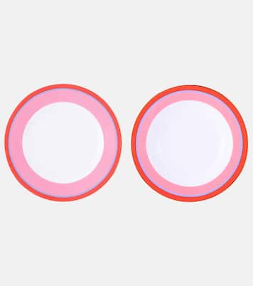 Rainbow Rosa set of 2 soup and dinner plates | La DoubleJ