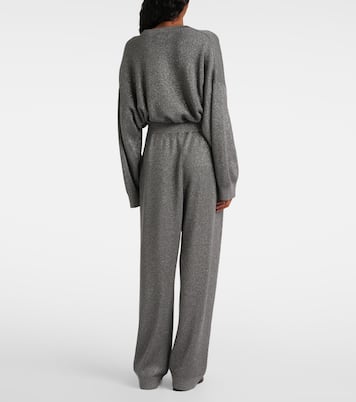 Pantalones anchos en lamé de mezcla de algodón | Brunello Cucinelli