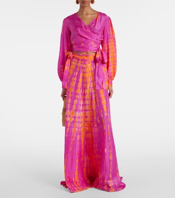 Falda envolvente de seda tie-dye | Anna Kosturova