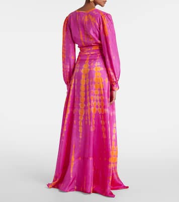 Falda envolvente de seda tie-dye | Anna Kosturova