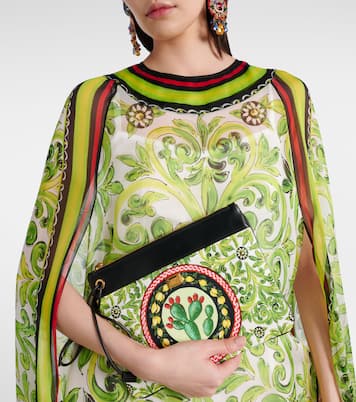 Printed leather-trimmed canvas pouch | Dolce&Gabbana