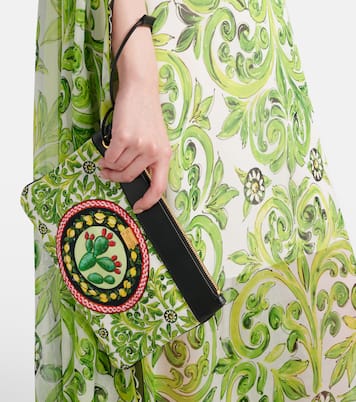 Printed leather-trimmed canvas pouch | Dolce&Gabbana