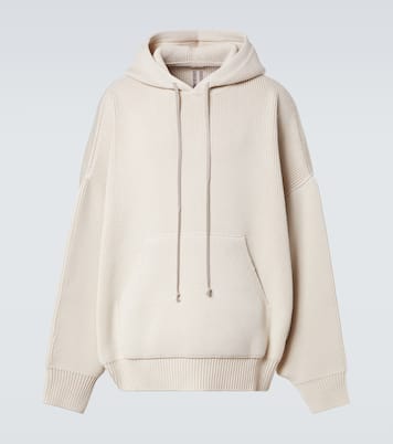 Hun ribbed-knit virgin wool hoodie | Rick Owens