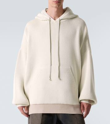 Hun ribbed-knit virgin wool hoodie | Rick Owens