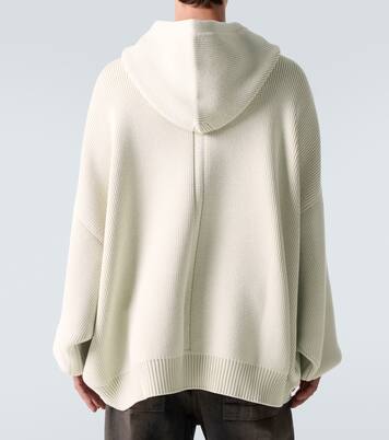 Hun ribbed-knit virgin wool hoodie | Rick Owens