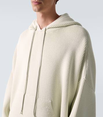 Hun ribbed-knit virgin wool hoodie | Rick Owens