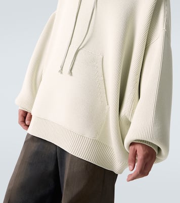 Hun ribbed-knit virgin wool hoodie | Rick Owens