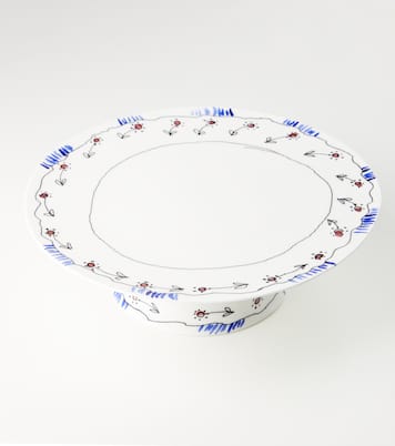 Midnight Flowers Anemone Milk porcelain cake stand by Marni | Serax