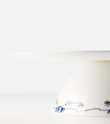 Midnight Flowers Anemone Milk porcelain cake stand by Marni | Serax
