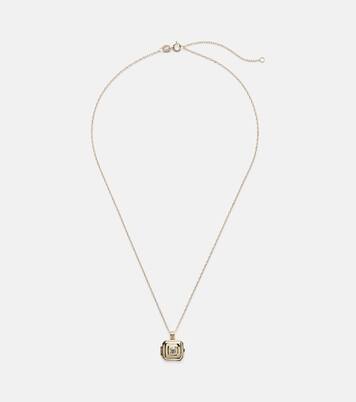 10kt gold locket necklace with diamonds | Stone and Strand