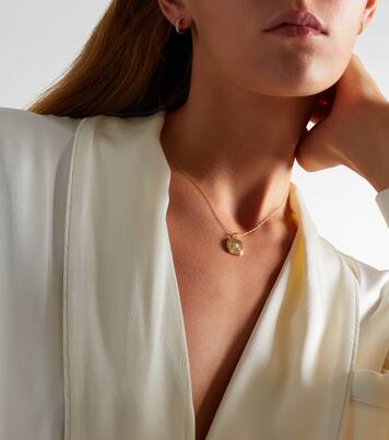 10kt gold locket necklace with diamonds | Stone and Strand