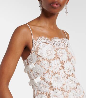 Robe longue en dentelle et satin | Self-Portrait