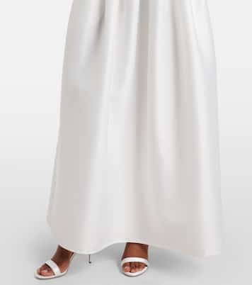 Robe longue en dentelle et satin | Self-Portrait