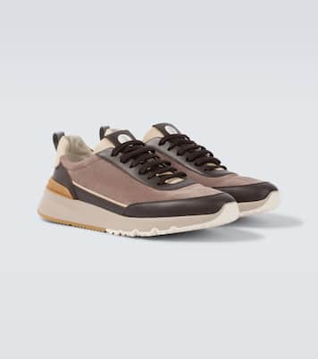 Sneakers aus Veloursleder und Leder | Brunello Cucinelli