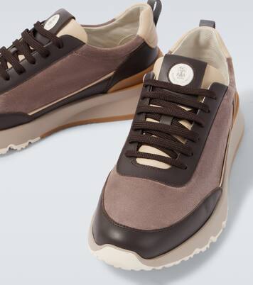 Sneakers aus Veloursleder und Leder | Brunello Cucinelli