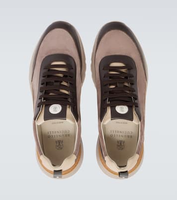 Sneakers aus Veloursleder und Leder | Brunello Cucinelli