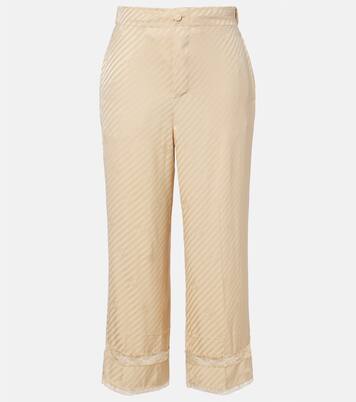 GG silk jacquard cropped wide-leg pants | Gucci