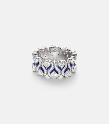 Bague Roman Heart en or blanc 18 ct, émail et diamants | Kamyen