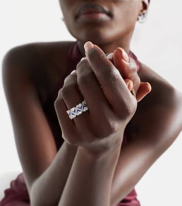 Bague Roman Heart en or blanc 18 ct, émail et diamants | Kamyen