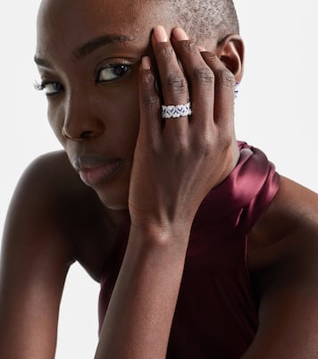 Bague Roman Heart en or blanc 18 ct, émail et diamants | Kamyen