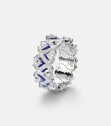 Bague Roman Heart en or blanc 18 ct, émail et diamants | Kamyen