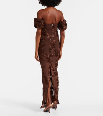 Tasha embroidered off-shoulder maxi dress | Rotate